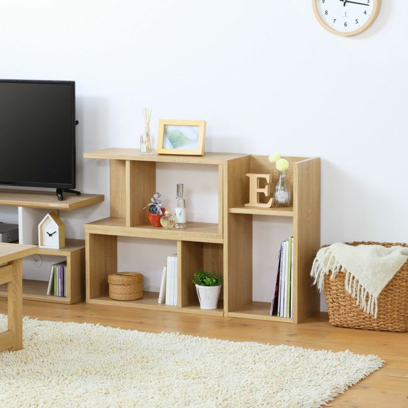 [組み合わせを楽しめるコの字ラック]高さと幅は2：1。縦に横に、簡単に組合わせを楽しむことができます。