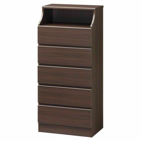 チェスト タンス 幅60cm 高さ133cm ダークブラウン 配線穴付 衣類収納 チェスカ CSC-1360HDK