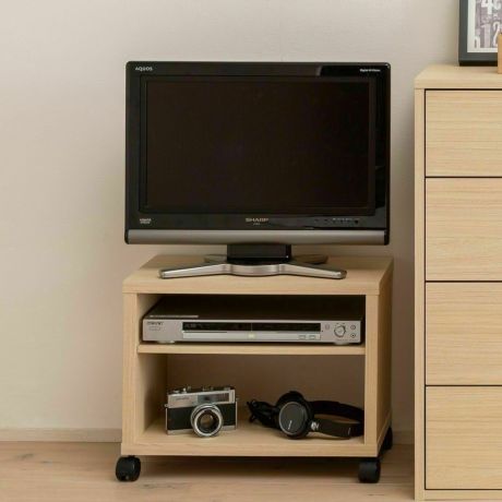 テレビ台 幅51cm 高さ40cm ナチュラルブラウン 19V型対応 キャスター付 背面化粧有 TVボード ローボード フルニコ FUL-4050TVNA