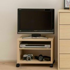 テレビ台 幅51cm 高さ40cm ナチュラルブラウン 19V型対応 キャスター付 背面化粧有 TVボード
