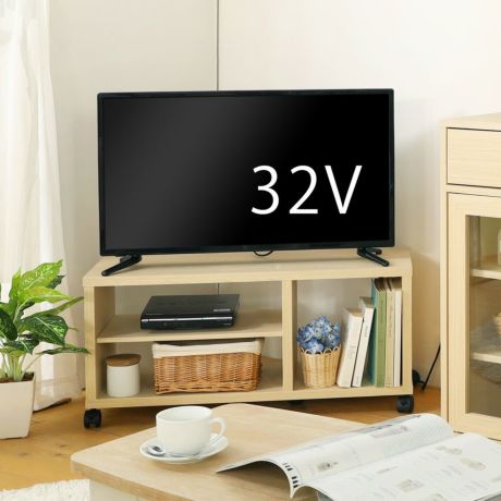 テレビ台 幅80cm 高さ40cm ナチュラルブラウン 32V型対応 キャスター付 背面化粧有 TVボード ローボード フルニコ  FUL-4080TVNA | 家具インテリア通販のSHIRAI STORE(白井産業)