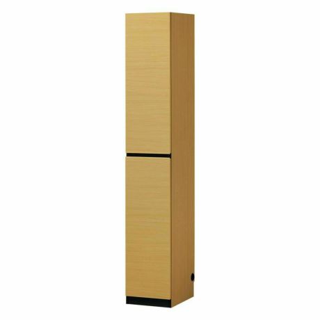 国産 壁面収納 キャビネット 幅30cm 高さ180cm ナチュラルブラウン 本棚 スリム 巾木よけ 配線穴 耐震ラッチ ダンパー ポルターレリビング POR-1830DNA