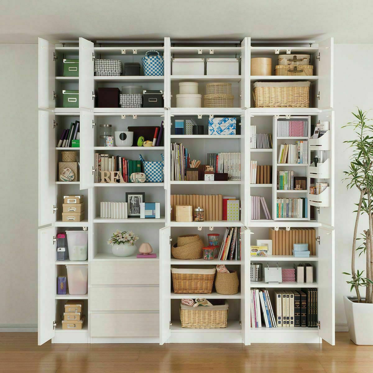 売約済み】 【税込価格】 壁面収納 キャビネット スクエア 2X4段 8枚扉 
