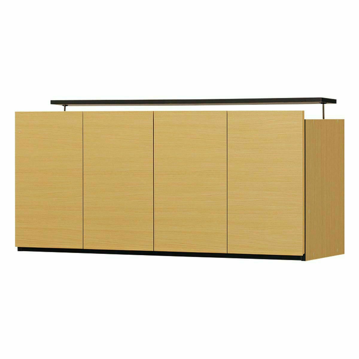 国産 壁面収納 上置き ラック POR-1812TVNA用 幅120cm 高さ55cm ナチュラルブラウン 天井突っ張り