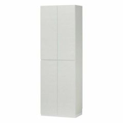 国産 下駄箱 シューズボックス 幅60cm 高さ180cm ホワイト 白木目 洗える樹脂棚 巾木よけ 耐震ラッチ ダンパー付扉