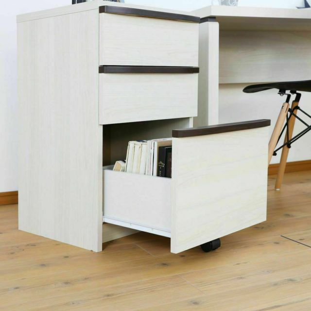 デスクアンダーチェスト 幅41cm 高さ69cm 白木目 背面化粧有 オフィス