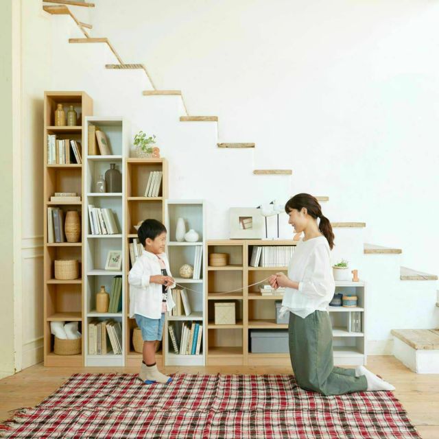 フリーラック 幅117cm 高さ90cm ホワイトオーク ワイド タイプ