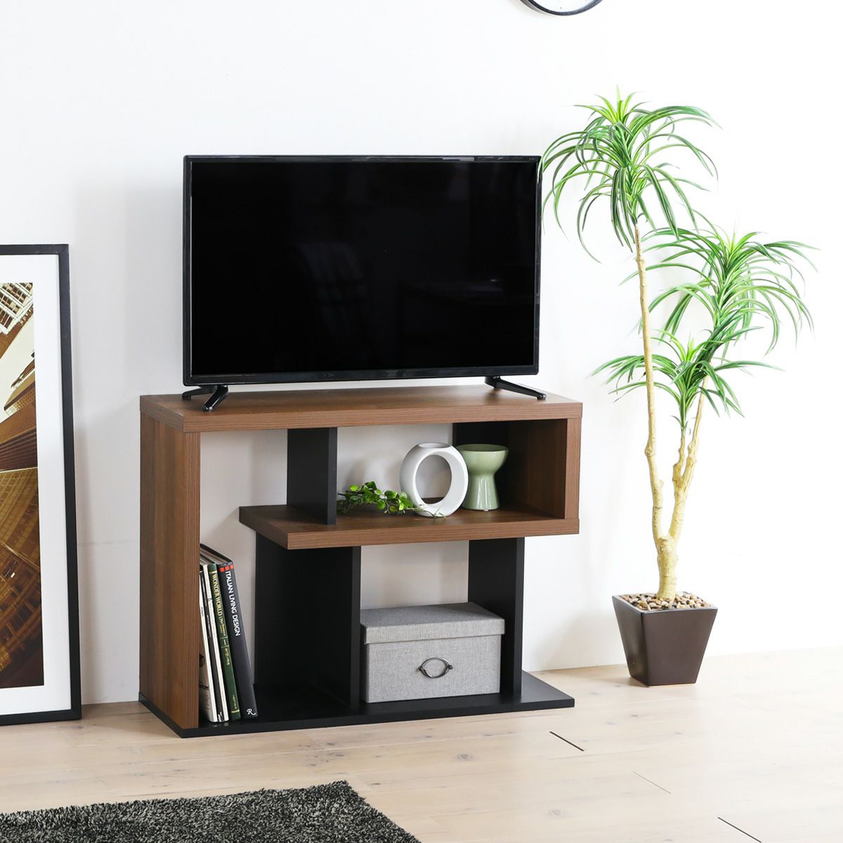 テレビ台 ラック 幅80cm 高さ61cm ダークブラウン 32V型対応 TVボード