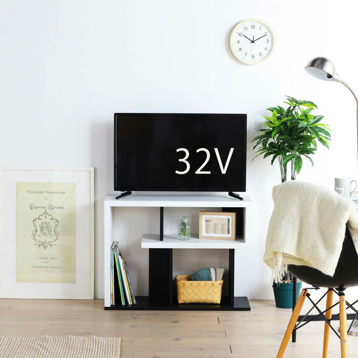 [32V型までのテレビ対応テレビ台]32V型までのテレビが置ける幅80cm。一人暮らしのお部屋にちょうどいいサイズのテレビ台です。※お使いのテレビのサイズ・重量を必ずお確かめください。