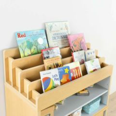 [子供の成長に合った収納をつくれるキッズ家具]シンプルなデザインと連結機能で長く使える絵本ラック。絵本をすっきり収納して、子供も片付けやすい収納をつくることができます。