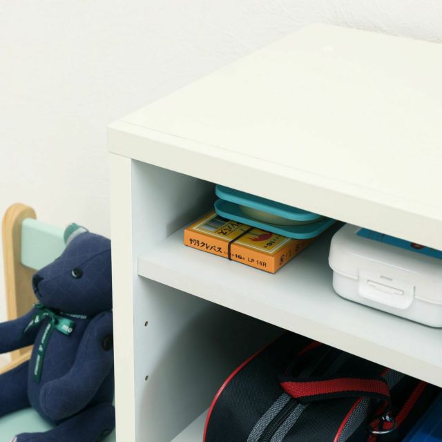 キッズ用ラック 収納棚 幅91cm 高さ38cm アイボリー グレー 本棚 子供