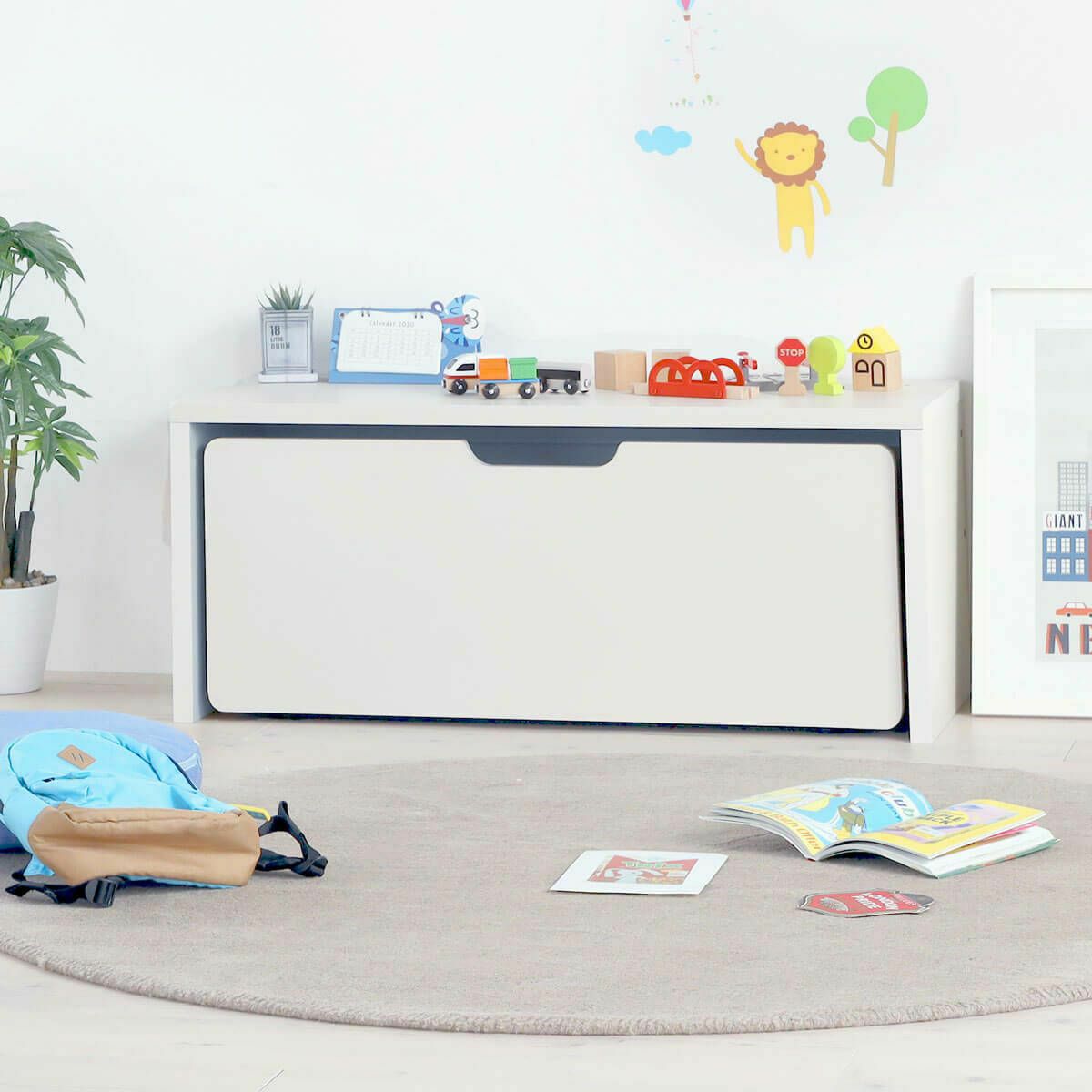 チェスト タンス キッズ 幅57cm 高さ75cm ナチュラルブラウン ホワイト