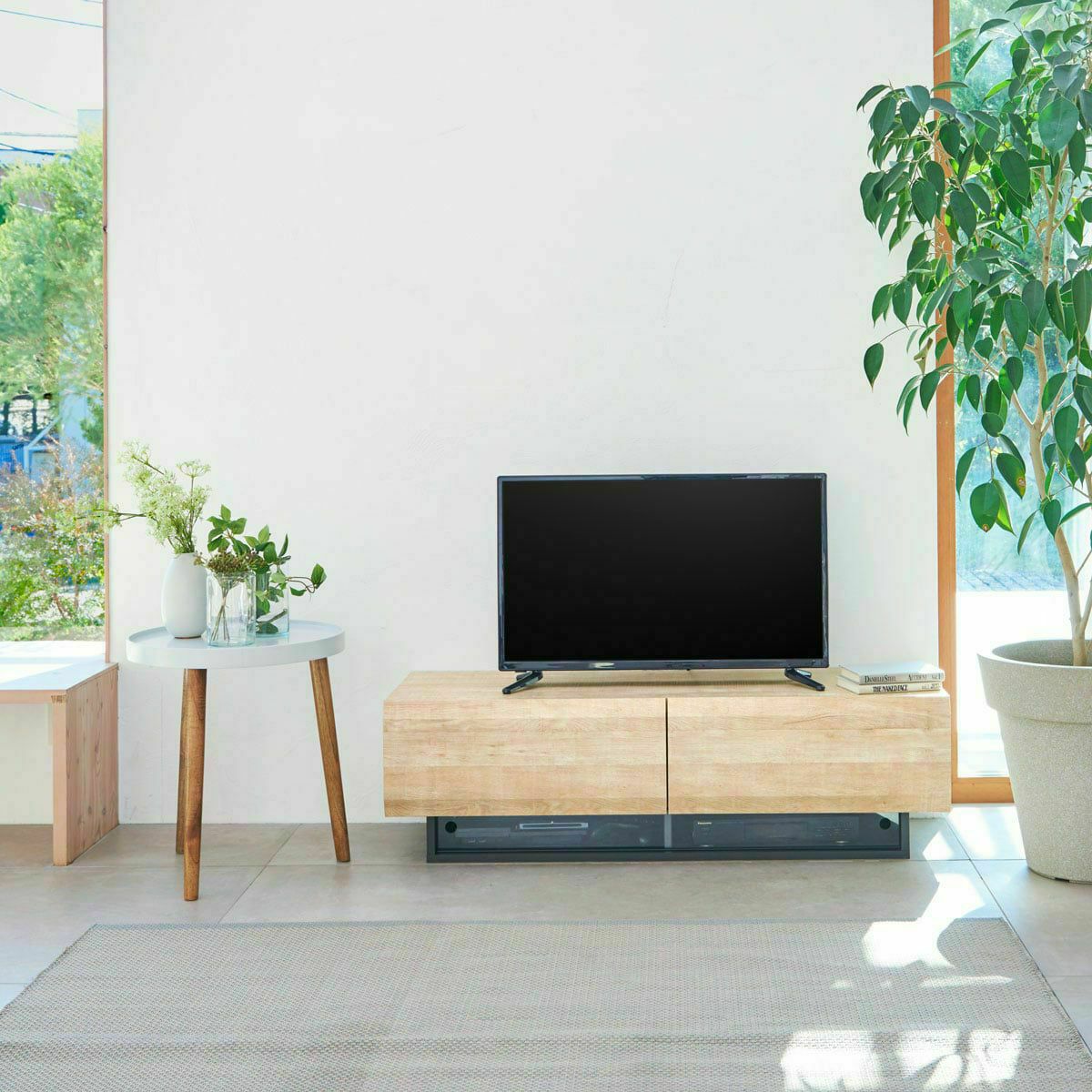 テレビ台 幅120cm 高さ36cm ナチュラルブラウン 50V型対応 木質感の 
