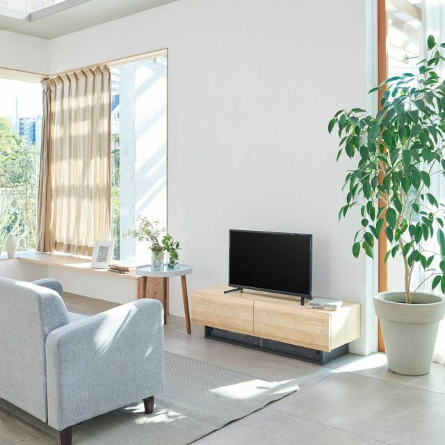 テレビ台 幅120cm 高さ36cm ナチュラルブラウン 50V型対応 木質感のあるローボード 家具インテリア通販のSHIRAI STORE( 白井産業)