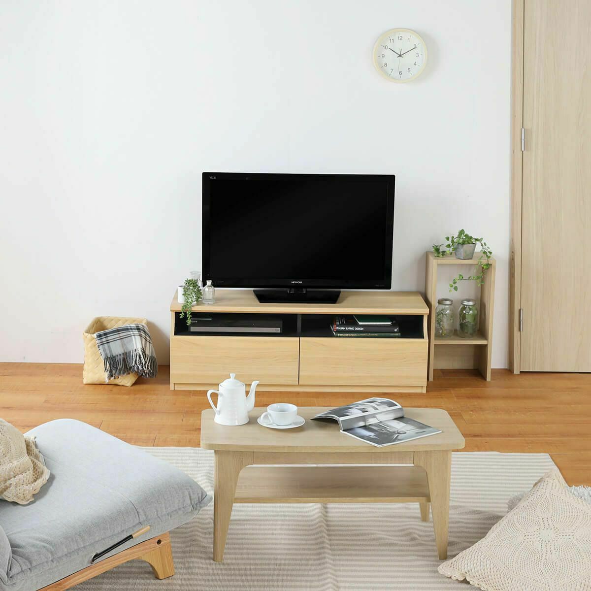 テレビ台 幅119cm 高さ40cm ナチュラルブラウン 50V型対応 シンプル やわらかなラインのローボード
