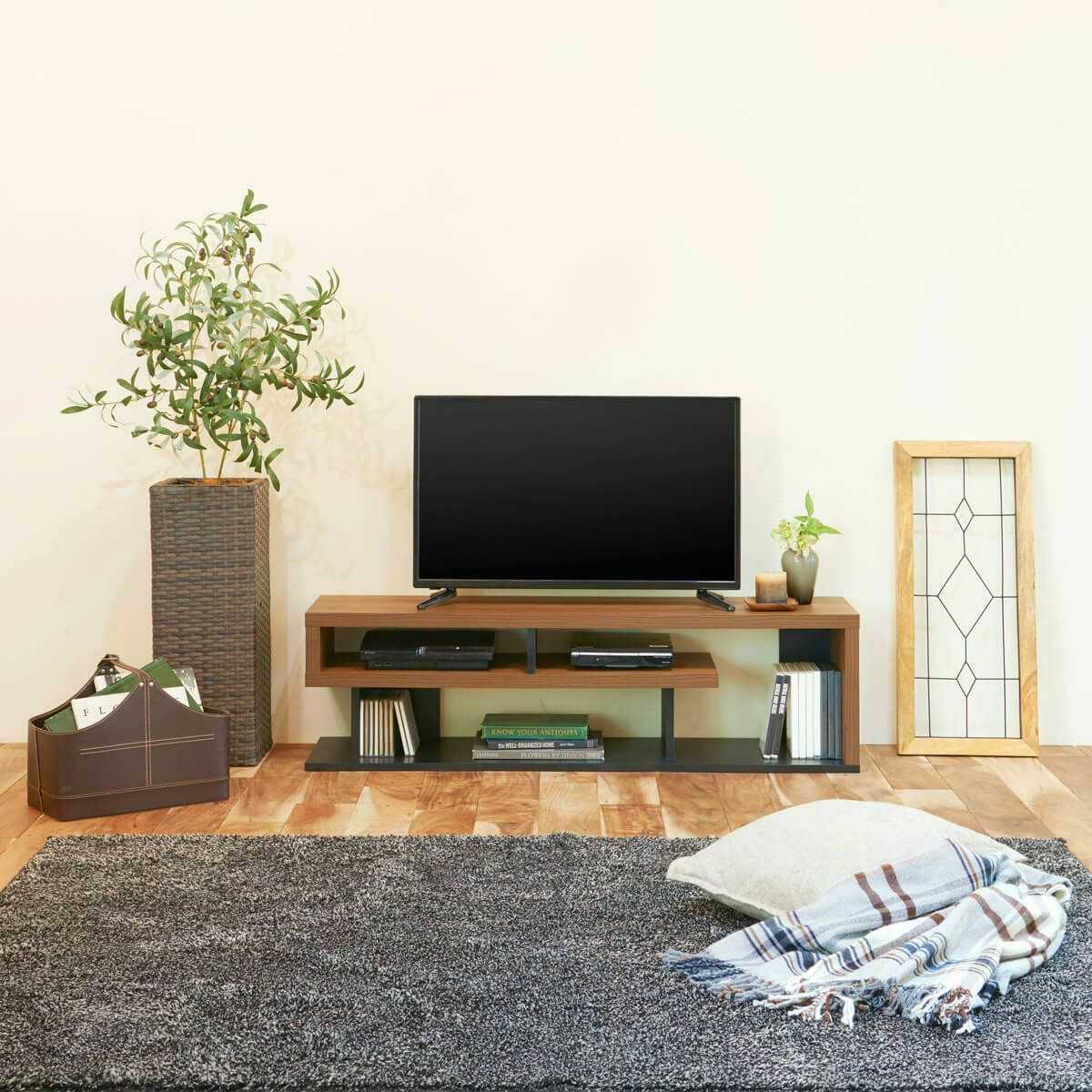 テレビ台 幅121cm 高さ35cm ダークブラウン 50V型対応 TVボード