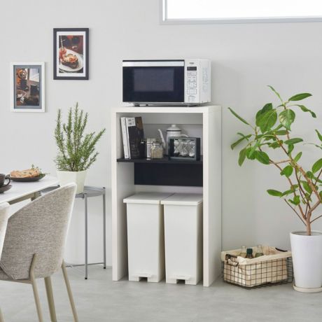 レンジ台 ゴミ箱上ラック 幅60cm 高さ105cm ホワイト 白 キッチン収納 ヴォルデバ VRD-1060WH