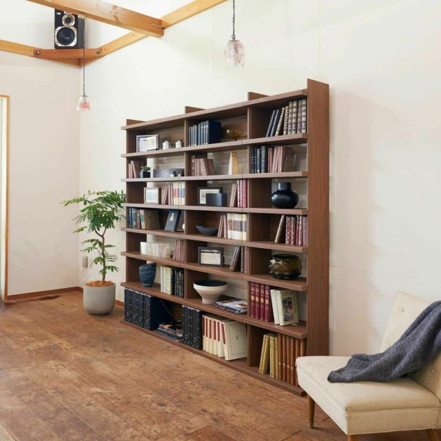 オープンラック シェルフ 幅70cm 高さ200cm ダークブラウン 大型 本棚