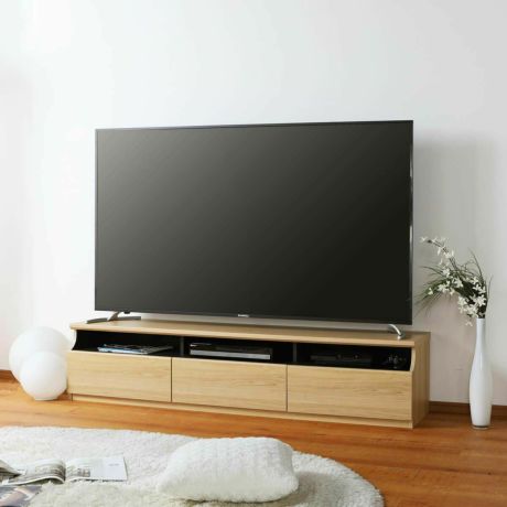 テレビ台 幅178cm 高さ40cm ナチュラルブラウン 75V型対応 シンプル やわらかなラインのローボード ティレスタ3 TL3-4018HNA