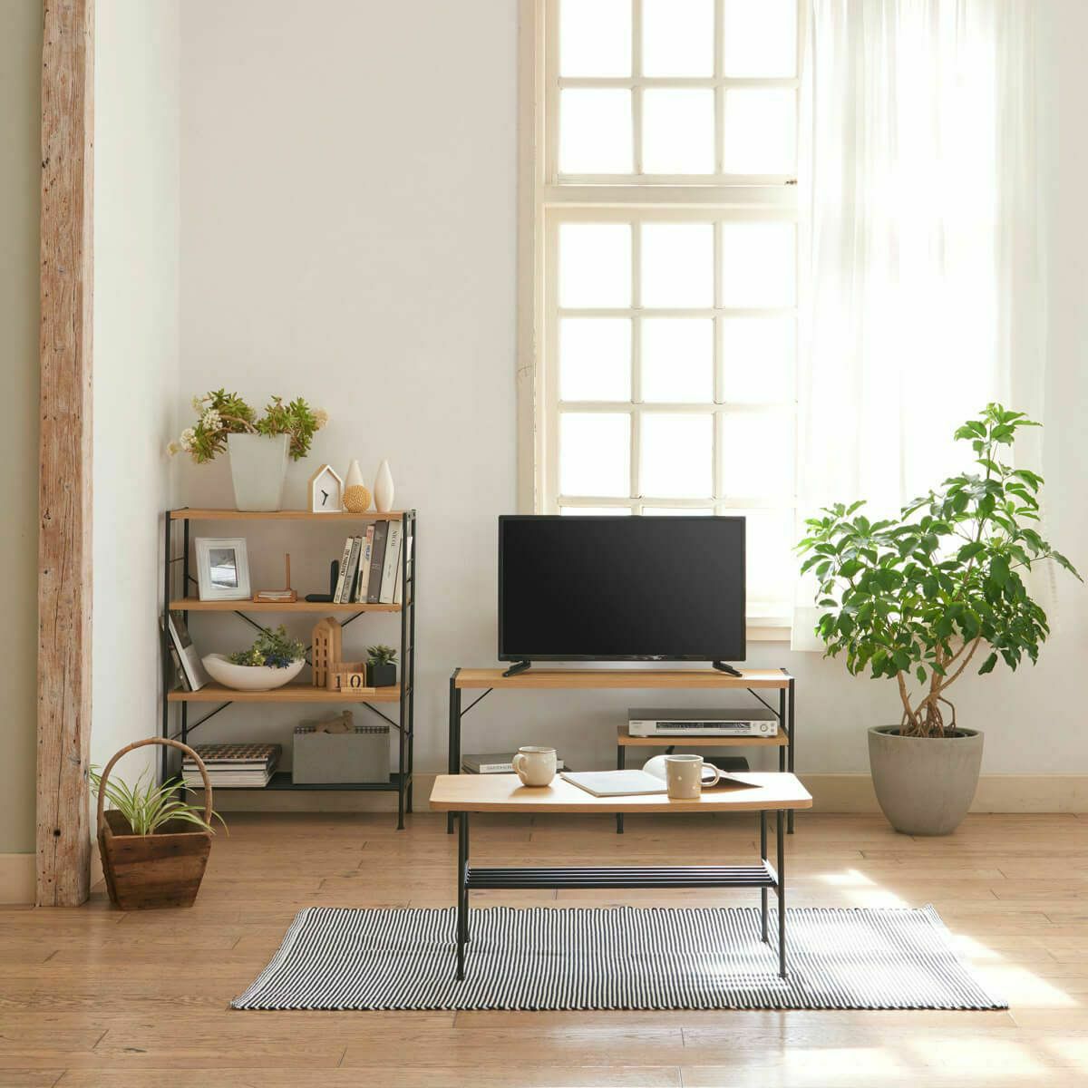 オープンラック シェルフ 幅71cm 高さ93cm ナチュラルブラウン 本棚