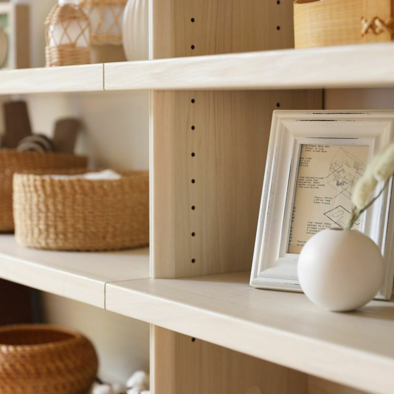 オープンラック シェルフ 幅90cm 高さ200cm アイボリー 大型 本棚