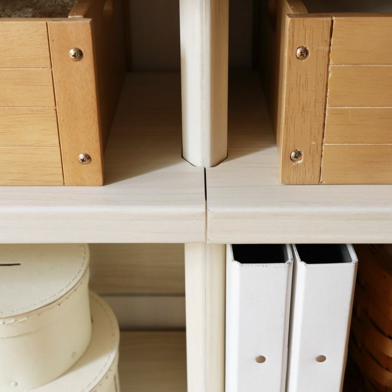 オープンラック シェルフ 幅90cm 高さ200cm アイボリー 大型 本棚