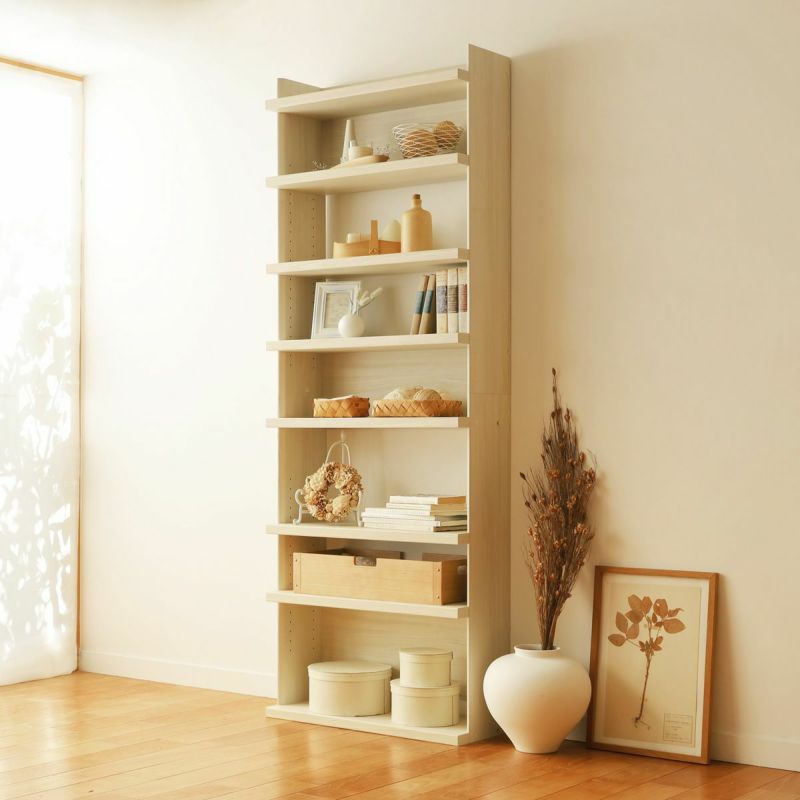 オープンラック シェルフ 幅70cm 高さ200cm アイボリー 大型 本棚