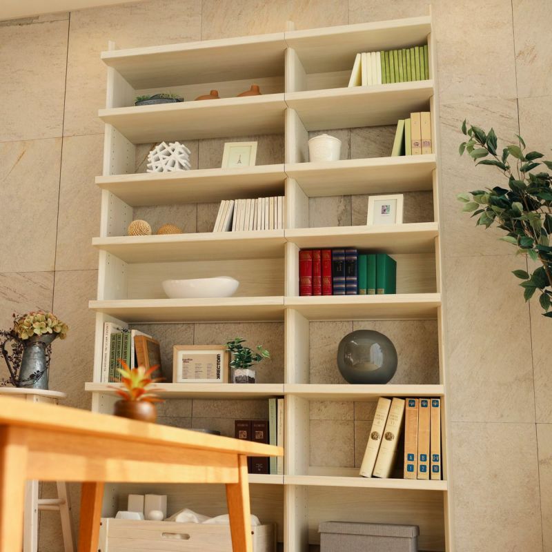 オープンラック シェルフ 幅50cm 高さ200cm アイボリー 大型 本棚