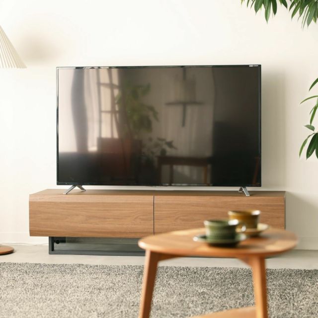 テレビ台 幅150cm 高さ36cm ダークブラウン 65V型対応 木質感の テレビ台 幅150cm 高さ36cm ダークブラウン 65V型対応 木質感の