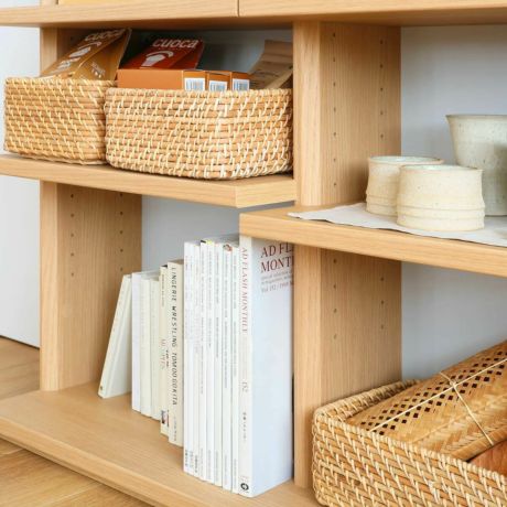 オープンラック 棚 幅75cm 高さ85cm ナチュラルブラウン