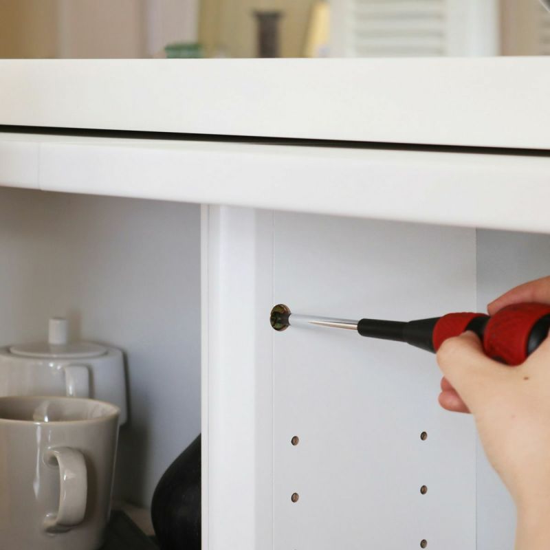 [横連結はネジでしっかり固定]複数を横に並べるときは、商品同士をネジでしっかり固定できるから安心です。