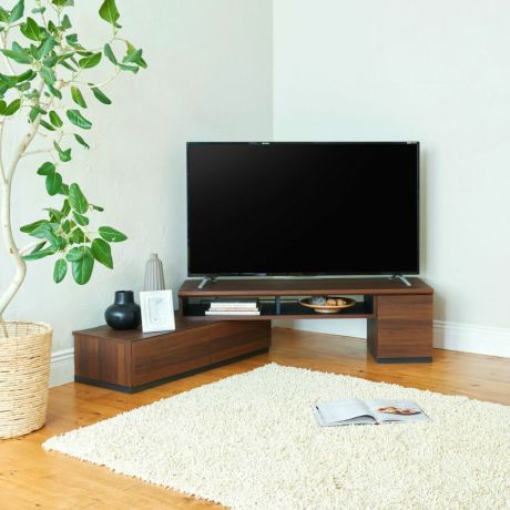 テレビ台 幅130cm 高さ39cm ダークブラウン 伸縮タイプ 55V型対応 TVボード ローボード アドリバート ADL-4013DHDK