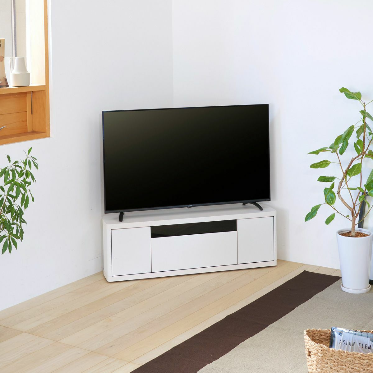送料込み】木質感あるテレビ台☆150cm幅☆背面に電源タップ収納