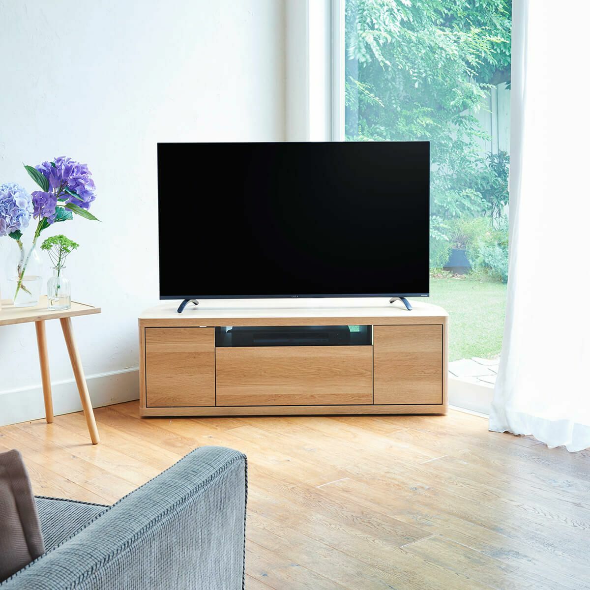 テレビ台 幅110cm 高さ36cm ナチュラルブラウン コーナータイプ 49V型 