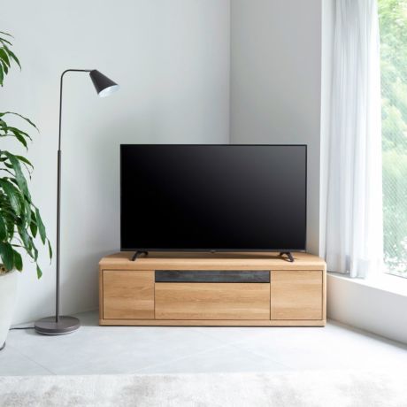 テレビ台 幅130cm 高さ36cm ナチュラルブラウン コーナータイプ 55V型対応 TVボード ローボード ロコインテ ROC-3513DHNA
