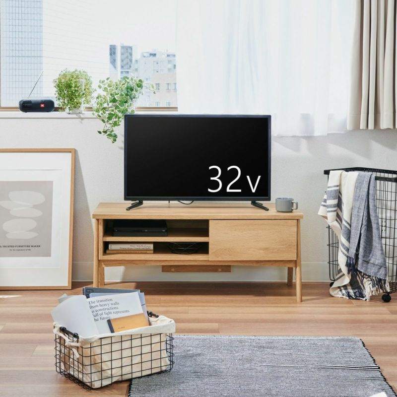 [43V型までのテレビ対応テレビ台]43V型までのテレビが置ける幅100.1cm。一人暮らしのお部屋にちょうどいいサイズのテレビ台です。※お使いのテレビのサイズ・重量を必ずお確かめください。