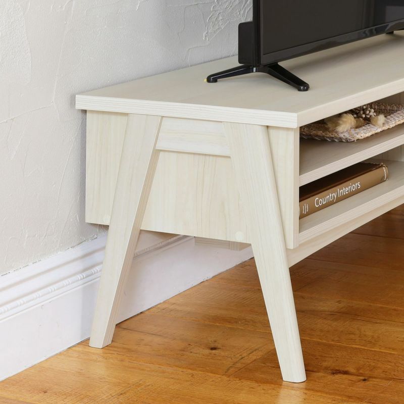 [クラフト感のある脚のデザイン]立体的な木工クラフトの木組みのような脚。無垢材で作られたような木のぬくもりを感じられるデザインです。※画像はFBW-4010HIV