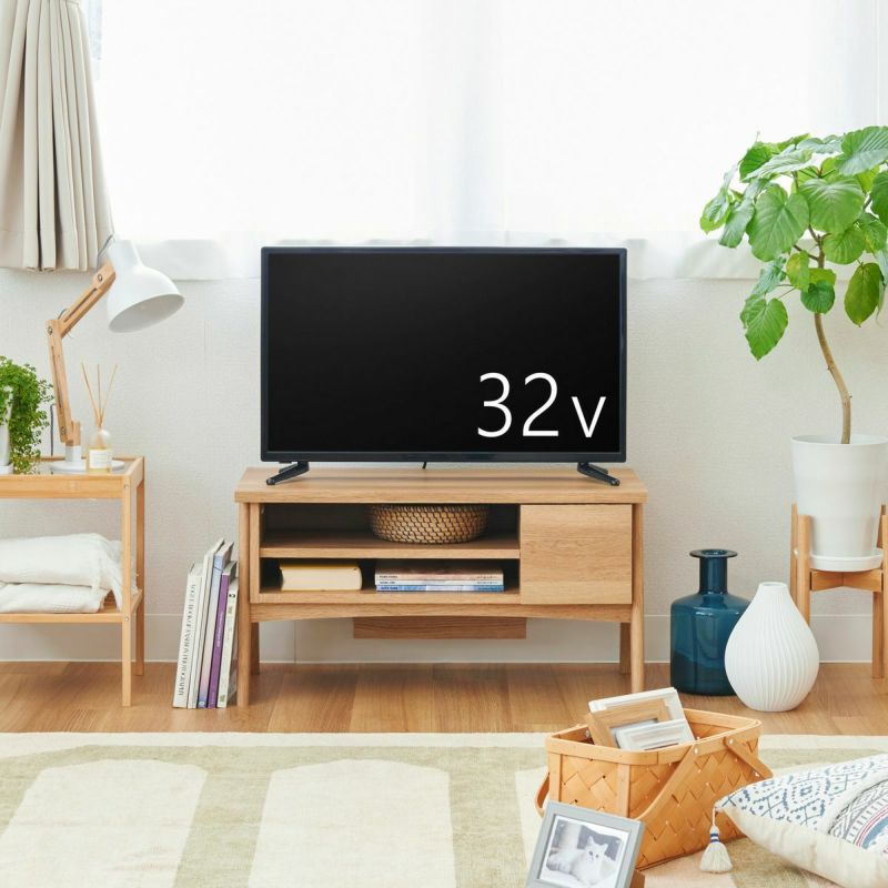 [32V型までのテレビ対応コンパクトテレビ台]32V型までのテレビが置ける幅80.1cm。一人暮らしのお部屋にちょうどいいコンパクトサイズのテレビ台です。※お使いのテレビのサイズ・重量を必ずお確かめください。