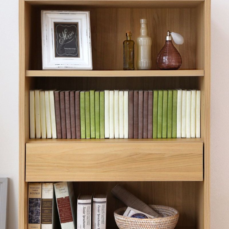 [文庫本を35冊収納できます]棚1段の内寸幅は52.7cm。文庫本を約35冊収納できるサイズです。