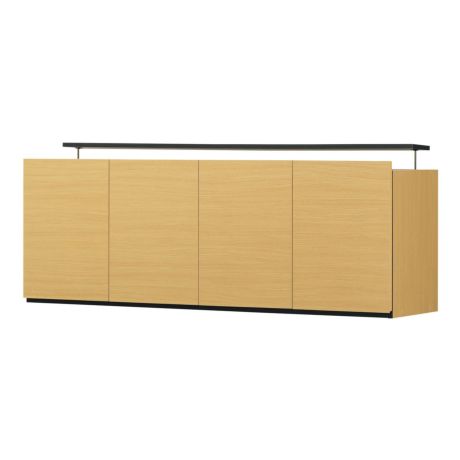 国産 壁面収納 上置き ラック POR-1815TVNA用 幅150cm 高さ55cm ナチュラルブラウン 天井突っ張り リビング収納 ポルターレリビング POR-5515DUNA
