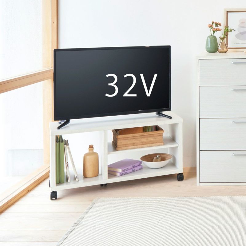 [32V型までのテレビ対応コンパクトテレビ台]32V型までのテレビが置ける幅79.7cm。一人暮らしのお部屋にちょうどいいコンパクトサイズのテレビ台です。※お使いのテレビのサイズ・重量を必ずお確かめください。