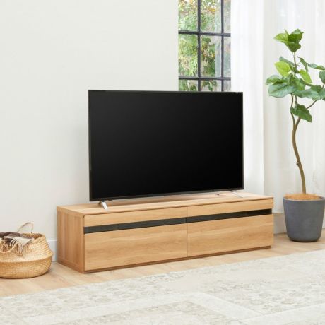 テレビ台 幅150cm 高さ37cm ナチュラルブラウン 65V型対応 TVボード ローボード ナチュリカ NTU-3515HNA