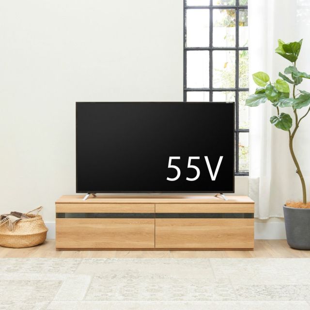 テレビ台 幅150cm 高さ37cm ナチュラルブラウン 65V型対応 TVボード ローボード ナチュリカ NTU-3515HNA |  家具インテリア通販のSHIRAI STORE(白井産業)