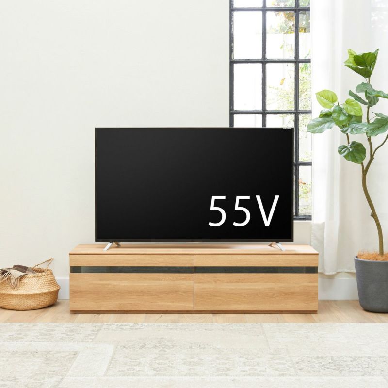 [65V型までのテレビ対応]65V型までのテレビが置ける幅150cmのテレビ台です。※お使いのテレビのサイズ・重量を必ずお確かめください。