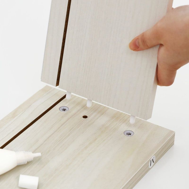 [引き出しの組立簡単「フクイック」]あらかじめ取り付けてある部品に接着剤をつけてはめるだけの引き出し組立簡単部品「フクイック」を使用しています。※特許取得済み・商標登録済み※画像はイメージです