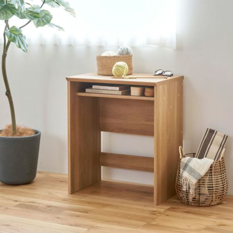 デスク 机 幅60cm 高さ72cm ナチュラルブラウン 中棚付き ワークデスク ナチュリカ NTU-7060DESKNA