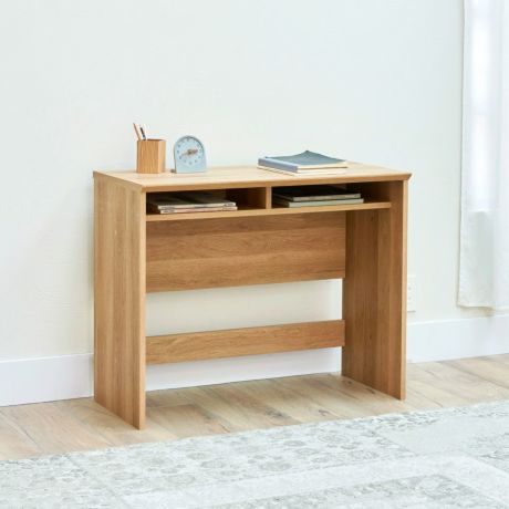デスク 机 幅90cm 高さ72cm ナチュラルブラウン 中棚付き ワークデスク ナチュリカ NTU-7090DESKNA