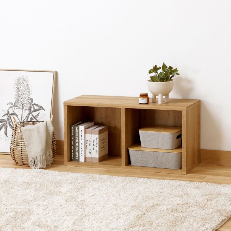 [横置きでも使える]向きを変えて使うと、1段2列のラックとして使用できます。※画像はNA色