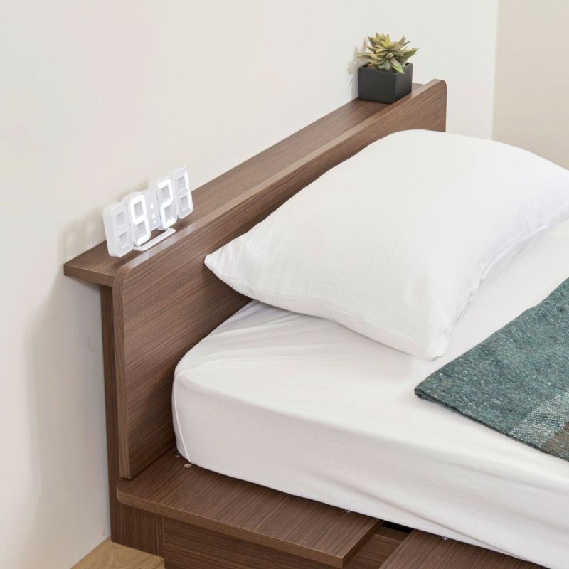 [専用ヘッドボード]スマホや時計などを置ける専用のヘッドボードを合わせて使うことができます。※詳しくはBSR-5011BRをご確認ください