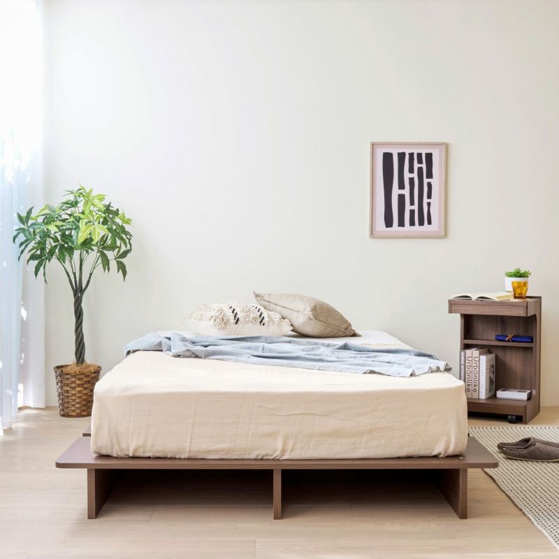 [部屋を広く見せるロースタイル]フレームの高さは18.5cm。ロースタイルで天井が高く見えて、お部屋も広く感じられます。